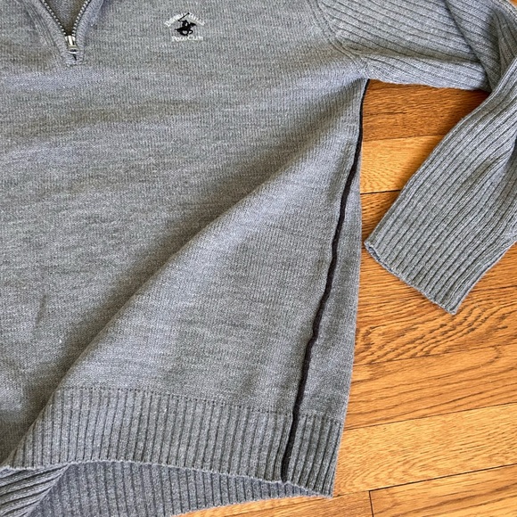 Beverly Hills Polo Club Men’s Gray Quarter Zip Sweater - Size XL - Picture 8 of 10